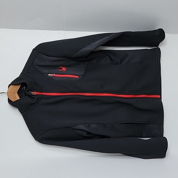 Spyder Men's Black Red Long Sleeve Zip Up Jacket, S - Picture 1 of 9